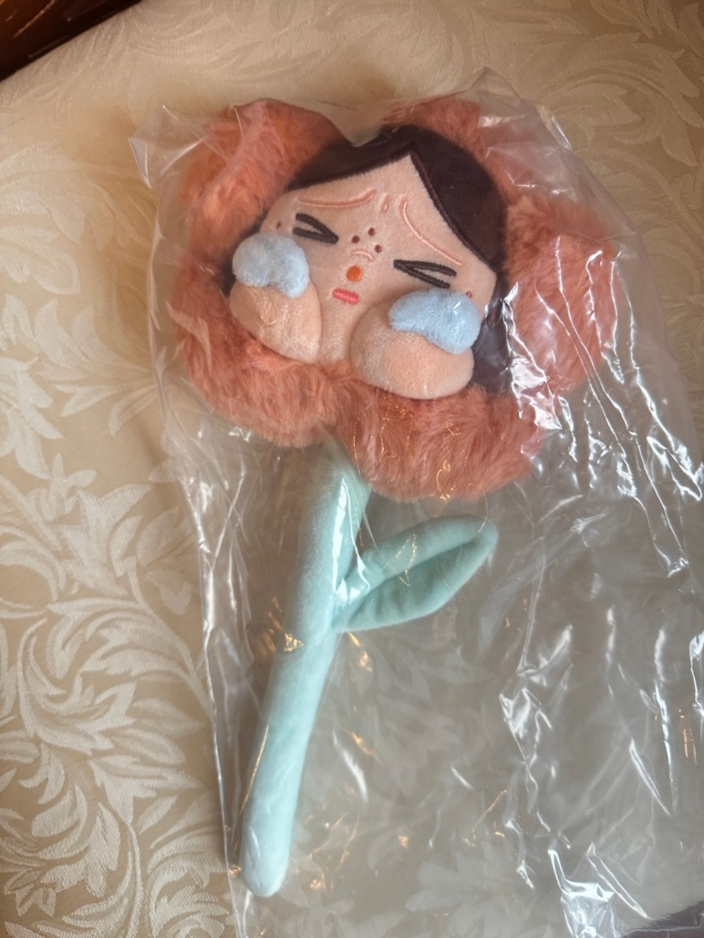 Plush Flower Teething Rattle - Pink & Mint